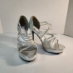 Touch Ups Brand Silver Platform Sandals Size 10.5 M